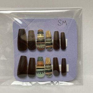 Dollar Money Pattern matte Press-On Nails Small